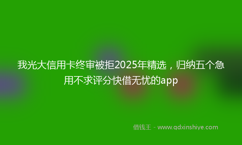 我光大信用卡终审被拒2025年精选，归纳五个急用不求评分快借无忧的app