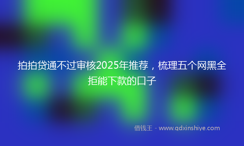 拍拍贷通不过审核2025年推荐，梳理五个网黑全拒能下款的口子