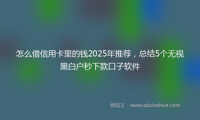 怎么借信用卡里的钱2025年推荐，总结5个无视黑白户秒下款口子软件