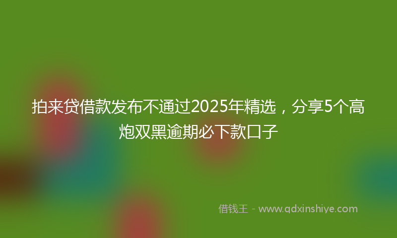 拍来贷借款发布不通过2025年精选，分享5个高炮双黑逾期必下款口子