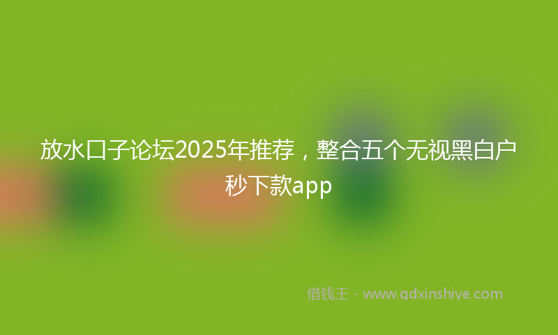 放水口子论坛2025年推荐，整合五个无视黑白户秒下款app