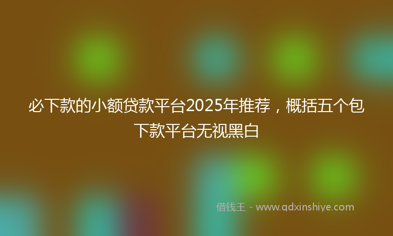 必下款的小额贷款平台2025年推荐，概括五个包下款平台无视黑白