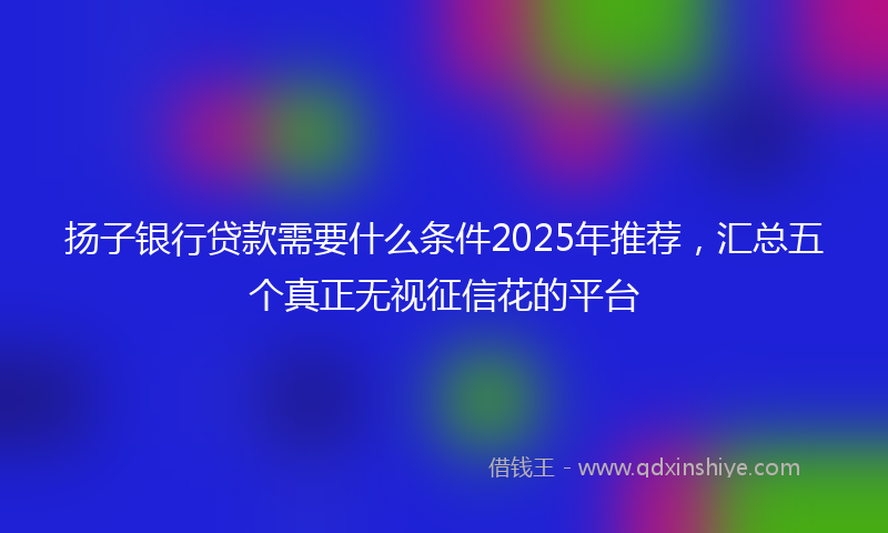 扬子银行贷款需要什么条件2025年推荐，汇总五个真正无视征信花的平台