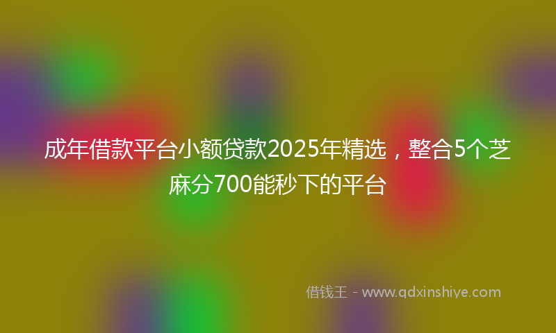 成年借款平台小额贷款2025年精选，整合5个芝麻分700能秒下的平台