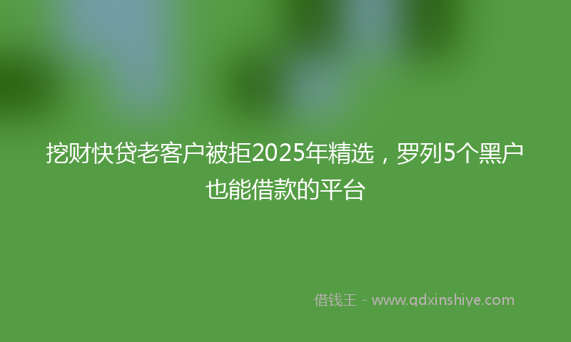 挖财快贷老客户被拒2025年精选，罗列5个黑户也能借款的平台