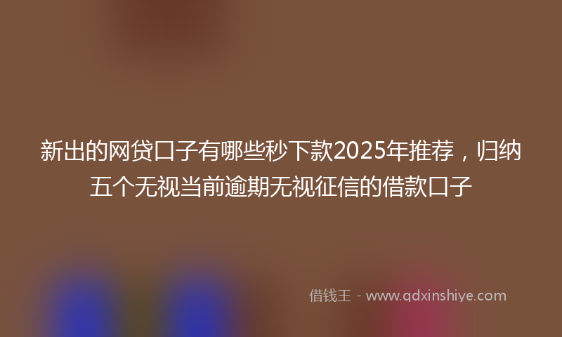 新出的网贷口子有哪些秒下款2025年推荐，归纳五个无视当前逾期无视征信的借款口子
