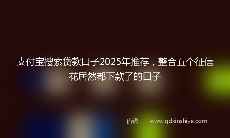 支付宝搜索贷款口子2025年推荐，整合五个征信花居然都下款了的口子