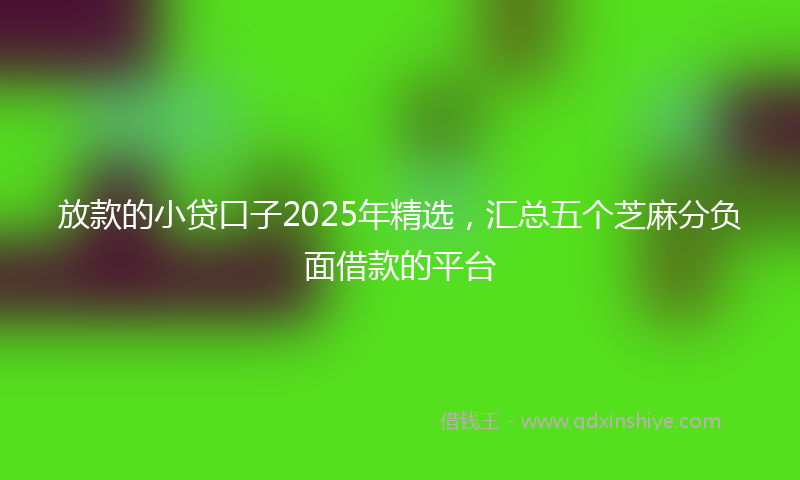 放款的小贷口子2025年精选，汇总五个芝麻分负面借款的平台