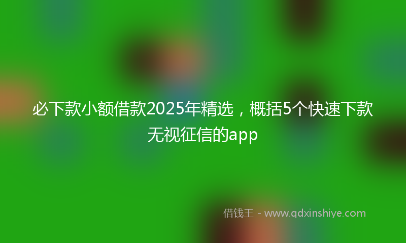 必下款小额借款2025年精选，概括5个快速下款无视征信的app