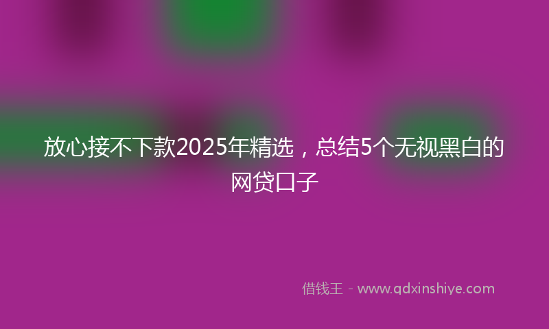 放心接不下款2025年精选，总结5个无视黑白的网贷口子