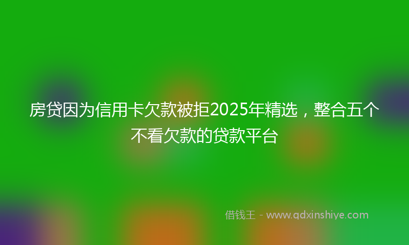 房贷因为信用卡欠款被拒2025年精选，整合五个不看欠款的贷款平台
