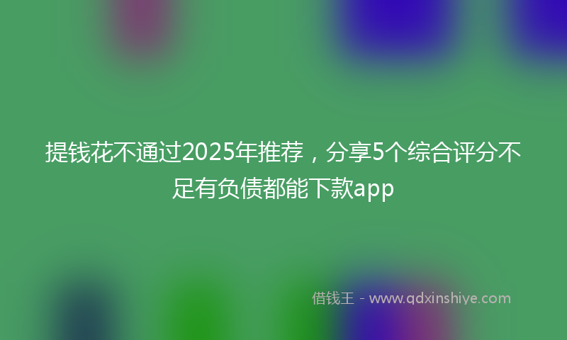 提钱花不通过2025年推荐，分享5个综合评分不足有负债都能下款app