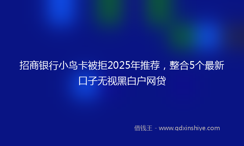 招商银行小鸟卡被拒2025年推荐，整合5个最新口子无视黑白户网贷