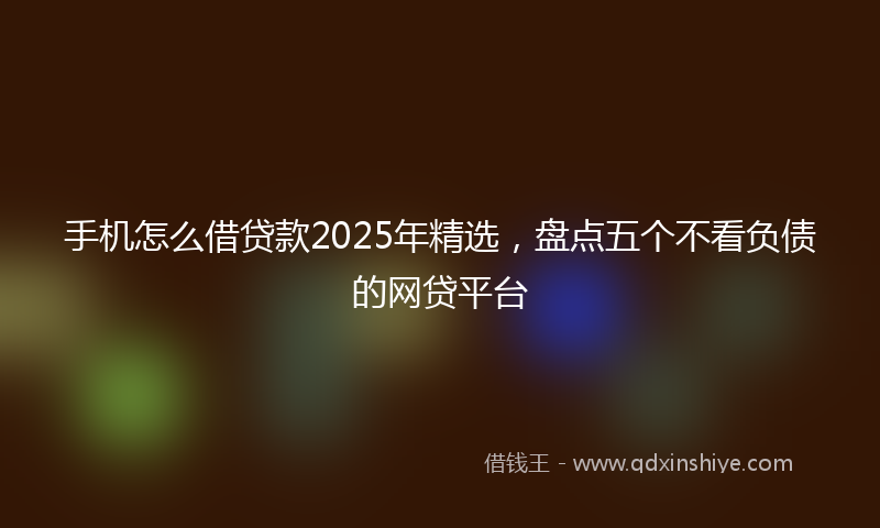 手机怎么借贷款2025年精选，盘点五个不看负债的网贷平台