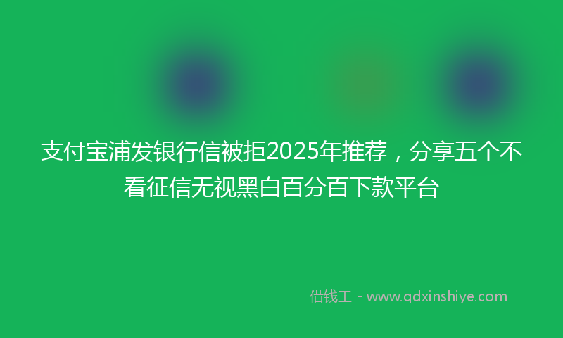 支付宝浦发银行信被拒2025年推荐，分享五个不看征信无视黑白百分百下款平台