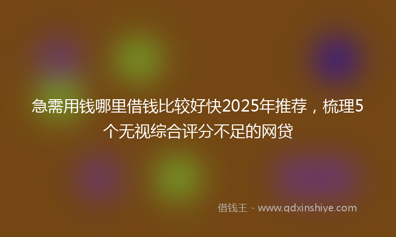 急需用钱哪里借钱比较好快2025年推荐，梳理5个无视综合评分不足的网贷