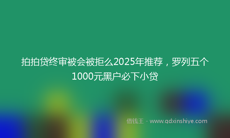 拍拍贷终审被会被拒么2025年推荐，罗列五个1000元黑户必下小贷