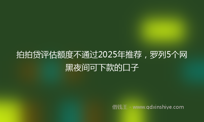 拍拍贷评估额度不通过2025年推荐，罗列5个网黑夜间可下款的口子