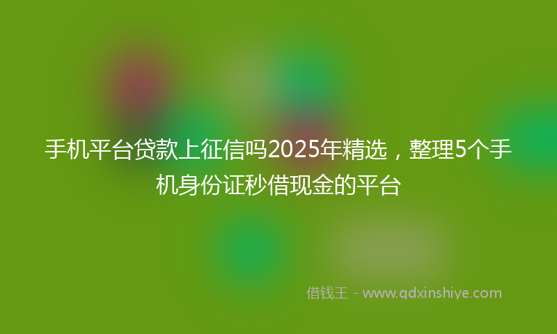 手机平台贷款上征信吗2025年精选，整理5个手机身份证秒借现金的平台