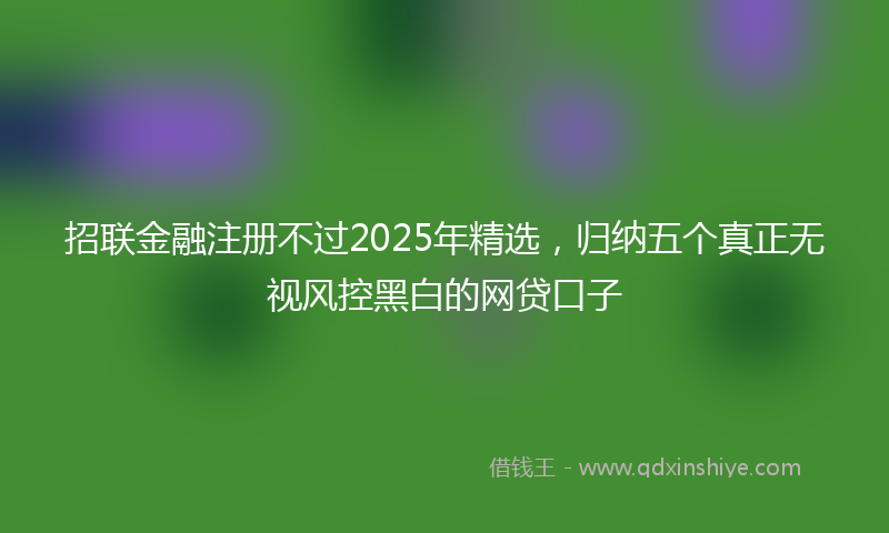 招联金融注册不过2025年精选，归纳五个真正无视风控黑白的网贷口子