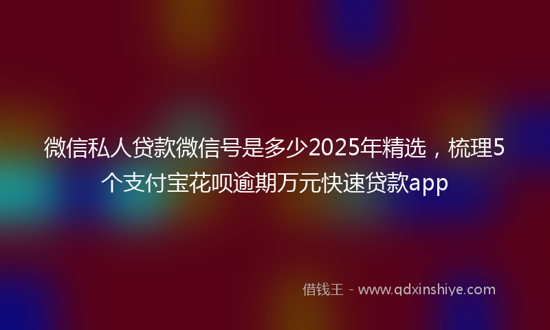 微信私人贷款微信号是多少2025年精选，梳理5个支付宝花呗逾期万元快速贷款app