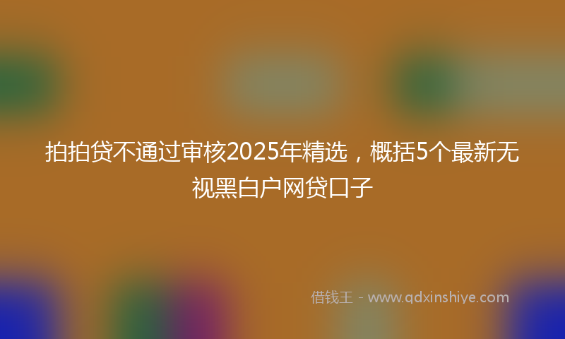 拍拍贷不通过审核2025年精选，概括5个最新无视黑白户网贷口子