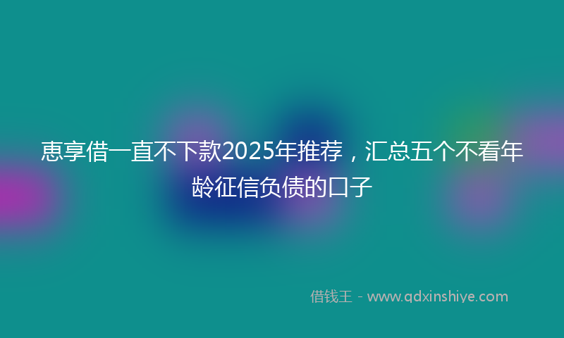 恵享借一直不下款2025年推荐，汇总五个不看年龄征信负债的口子