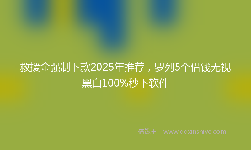 救援金强制下款2025年推荐，罗列5个借钱无视黑白100%秒下软件