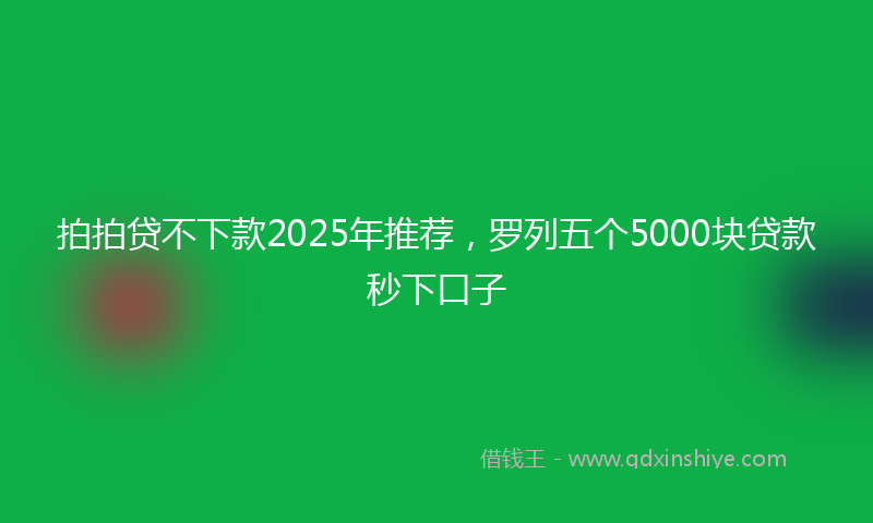 拍拍贷不下款2025年推荐，罗列五个5000块贷款秒下口子