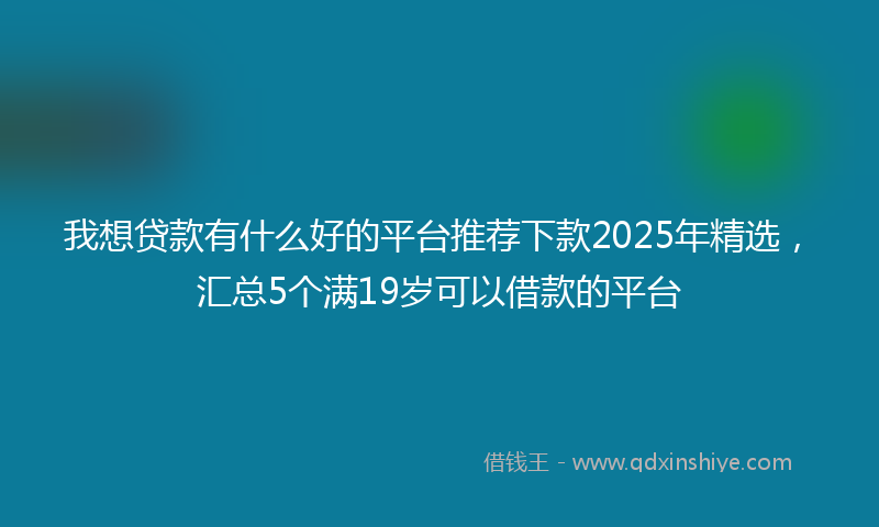 我想贷款有什么好的平台推荐下款2025年精选，汇总5个满19岁可以借款的平台