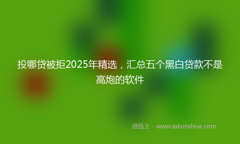 投哪贷被拒2025年精选，汇总五个黑白贷款不是高炮的软件