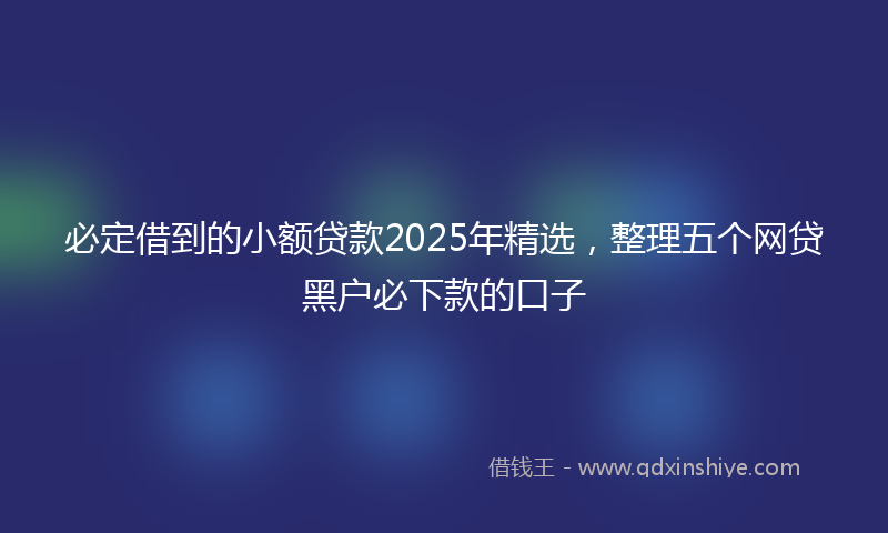 必定借到的小额贷款2025年精选，整理五个网贷黑户必下款的口子