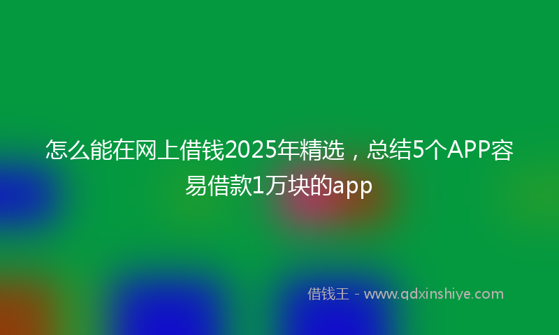 怎么能在网上借钱2025年精选，总结5个APP容易借款1万块的app
