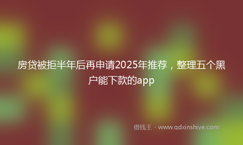 房贷被拒半年后再申请2025年推荐，整理五个黑户能下款的app