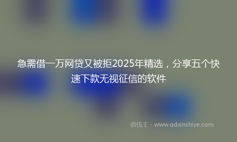 急需借一万网贷又被拒2025年精选，分享五个快速下款无视征信的软件