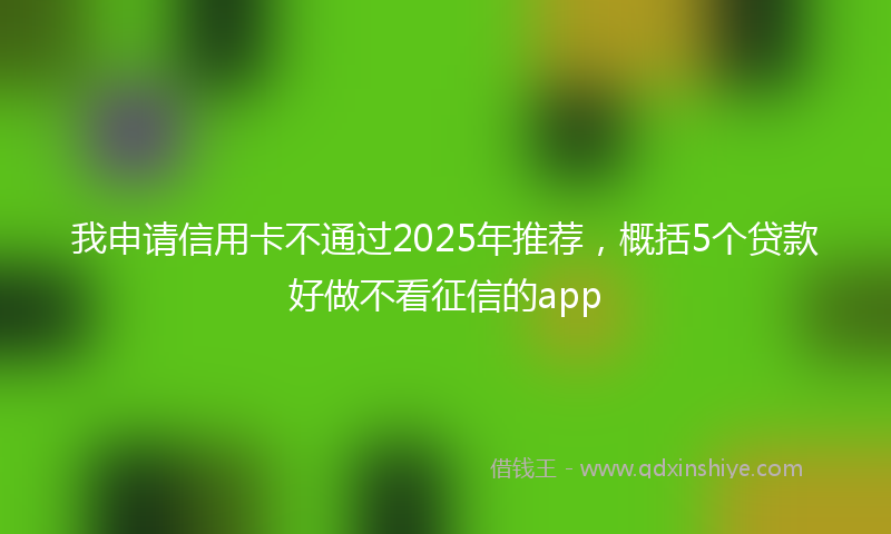 我申请信用卡不通过2025年推荐，概括5个贷款好做不看征信的app