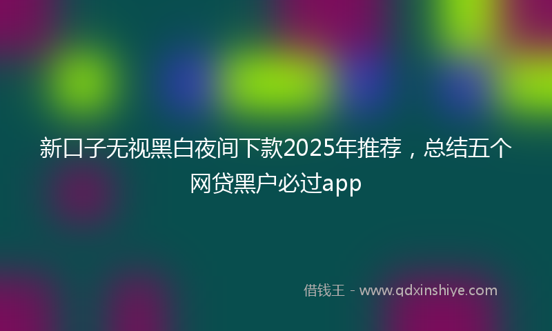 新口子无视黑白夜间下款2025年推荐，总结五个网贷黑户必过app