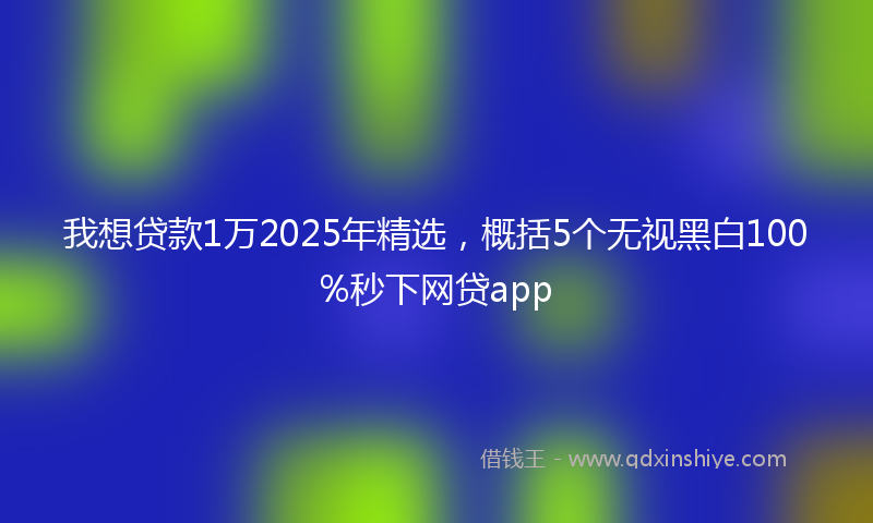 我想贷款1万2025年精选，概括5个无视黑白100%秒下网贷app