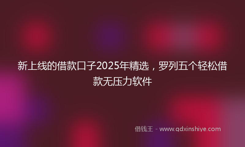 新上线的借款口子2025年精选，罗列五个轻松借款无压力软件