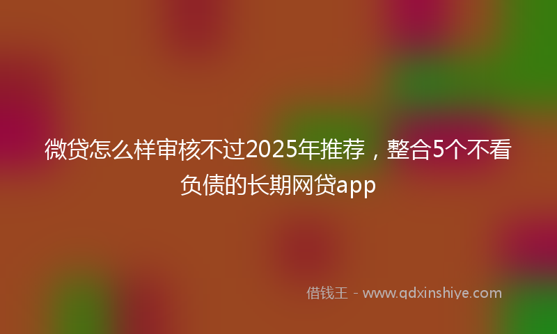 微贷怎么样审核不过2025年推荐，整合5个不看负债的长期网贷app