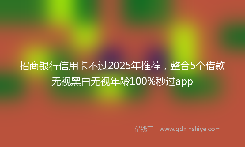 招商银行信用卡不过2025年推荐，整合5个借款无视黑白无视年龄100%秒过app