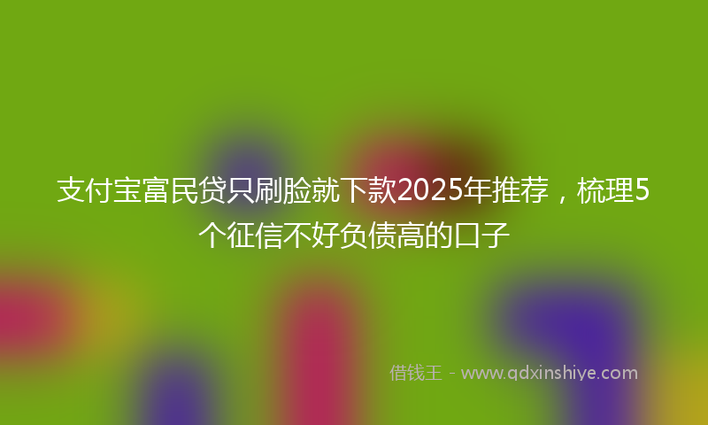 支付宝富民贷只刷脸就下款2025年推荐，梳理5个征信不好负债高的口子