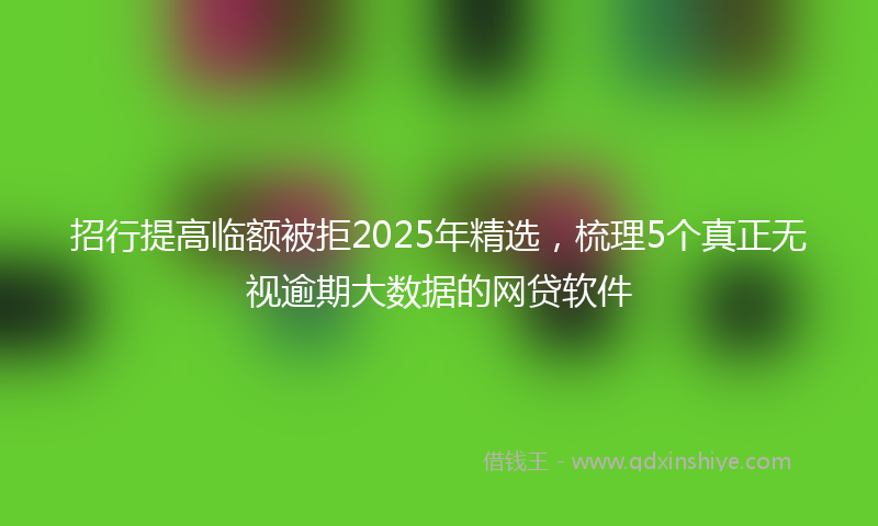 招行提高临额被拒2025年精选，梳理5个真正无视逾期大数据的网贷软件
