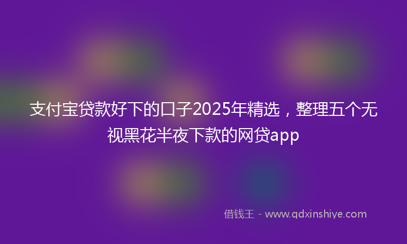 支付宝贷款好下的口子2025年精选，整理五个无视黑花半夜下款的网贷app