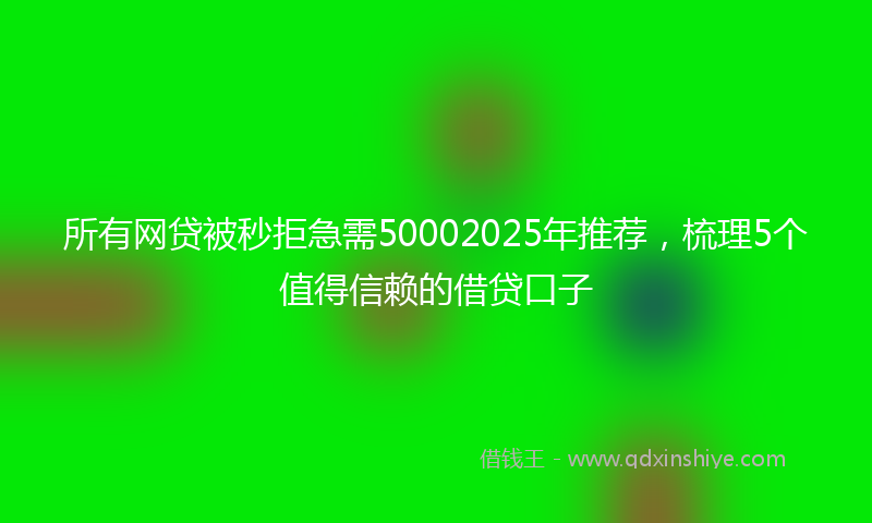 所有网贷被秒拒急需50002025年推荐，梳理5个值得信赖的借贷口子