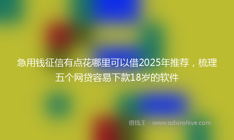 急用钱征信有点花哪里可以借2025年推荐，梳理五个网贷容易下款18岁的软件