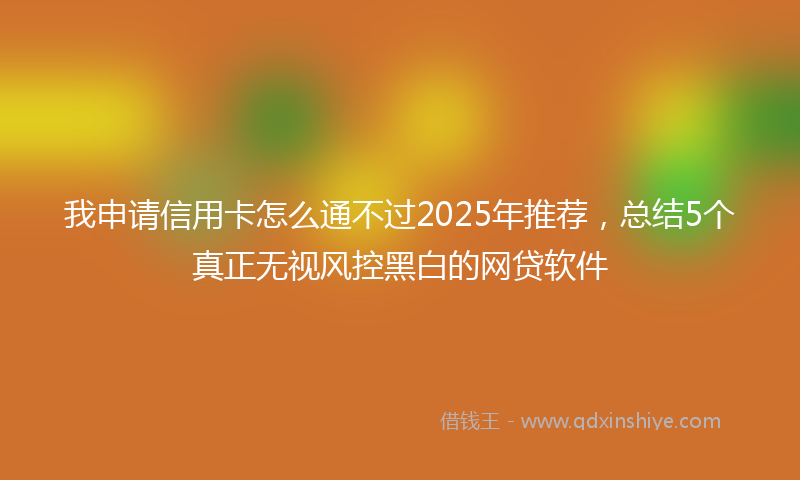 我申请信用卡怎么通不过2025年推荐，总结5个真正无视风控黑白的网贷软件