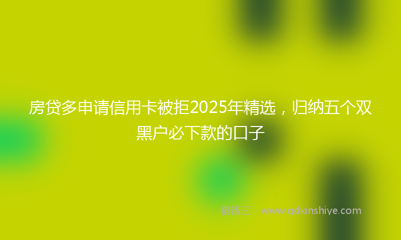 房贷多申请信用卡被拒2025年精选，归纳五个双黑户必下款的口子