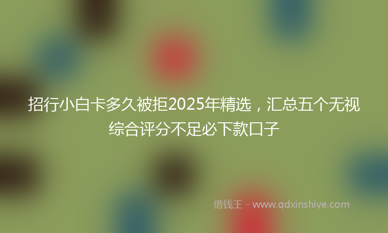 招行小白卡多久被拒2025年精选，汇总五个无视综合评分不足必下款口子