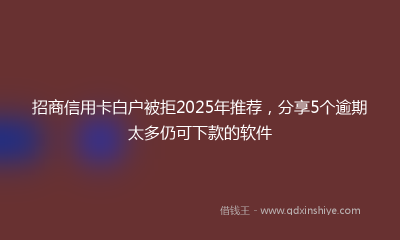 招商信用卡白户被拒2025年推荐，分享5个逾期太多仍可下款的软件